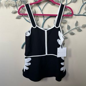 Victoria Beckham Black & White Flower Top Sz XS NWT